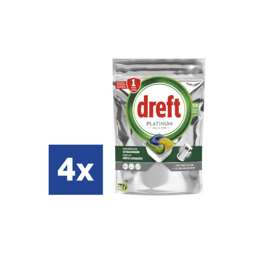 Dreft Platinum All In One vaatwastabletten citroen 4 x 59 stuks